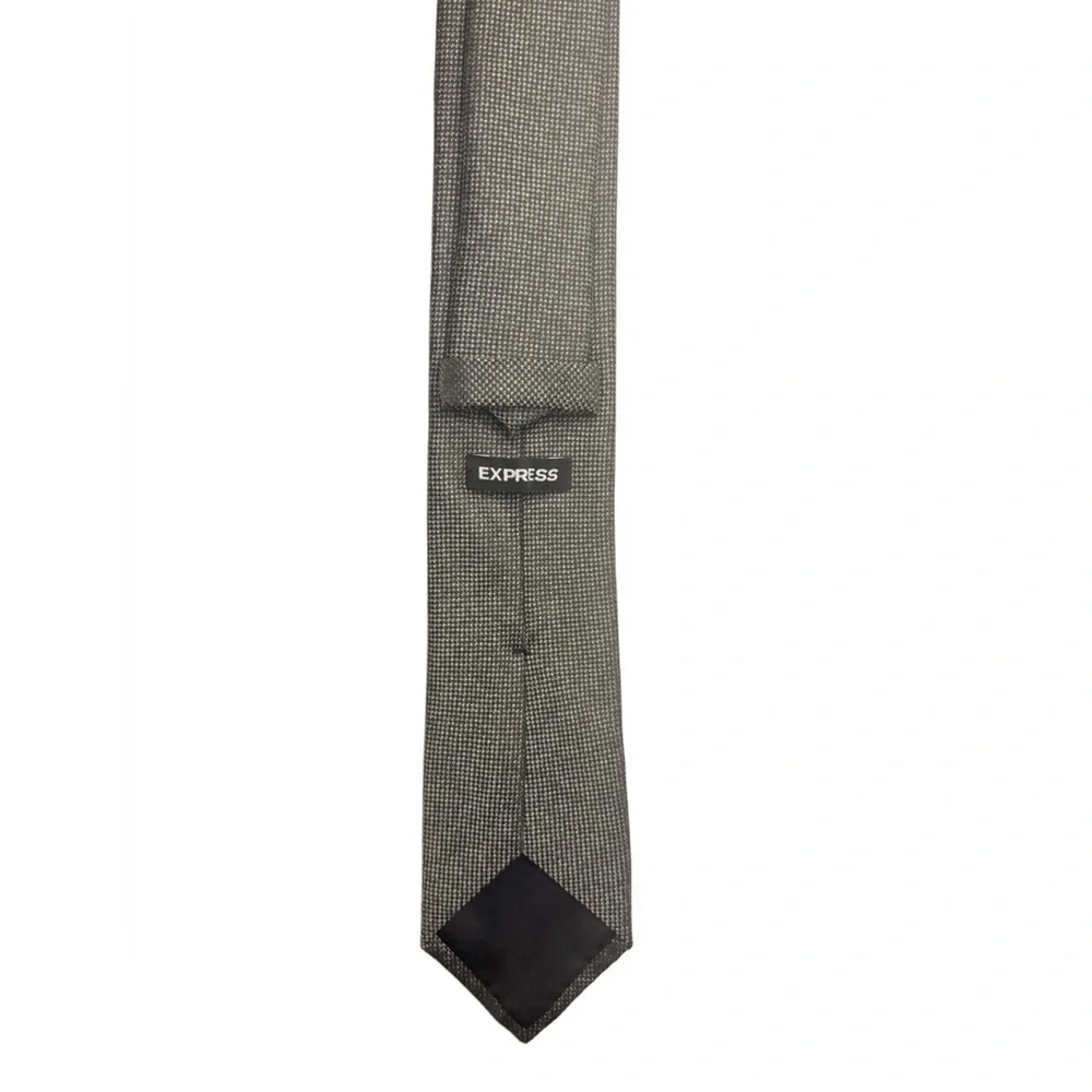 Express Men's Grey Textured Silk-Blend Tie - Picture 2 of 4